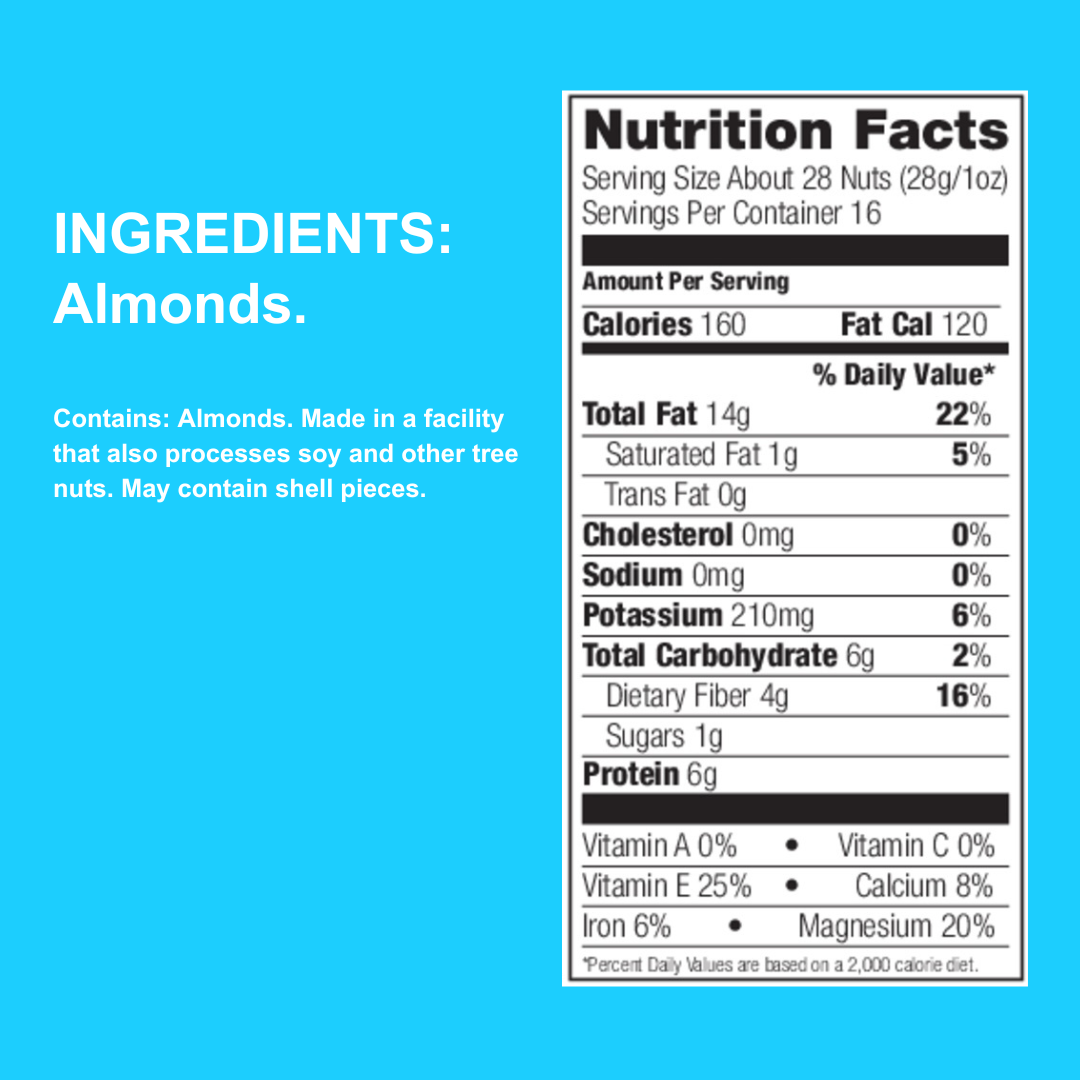 NATURE'S CALIFORNIA ALMONDS® Unroasted & Unsalted 16 oz (1 LB)