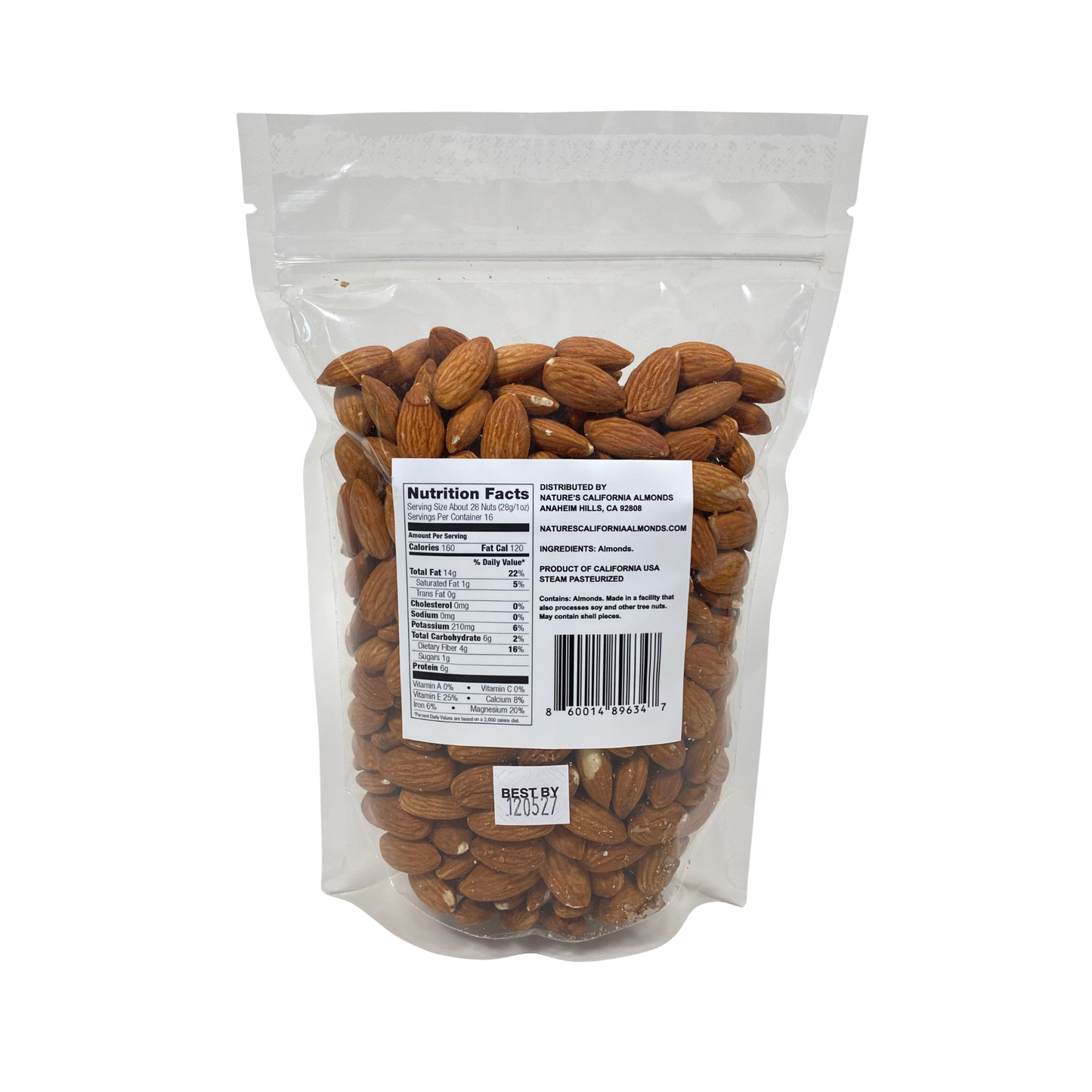 NATURE'S CALIFORNIA ALMONDS® Unroasted & Unsalted 16 oz (Pack of 4)